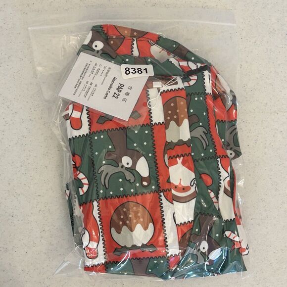 Wisholic Santa Claus Print One Button Blazer Jacket‎ Mens Sz XL Red Green NEW - Picture 10 of 10